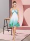 Perfect Multi-color One Shoulder Neckline Beading Evening Dress Sleeveless Lace Up
