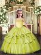 Organza Sleeveless Floor Length Pageant Dress for Teens and Appliques and Ruffled Layers