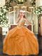 Dazzling Sleeveless Lace Up Floor Length Beading and Ruffles Little Girls Pageant Gowns