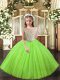Yellow Green Off The Shoulder Neckline Beading and Ruffles Little Girls Pageant Dress Wholesale Sleeveless Lace Up