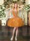 High Class Orange Prom Party Dress Prom and Party with Beading and Ruffles Sweetheart Sleeveless Lace Up