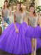 Superior Sleeveless Beading Lace Up 15 Quinceanera Dress