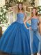Gorgeous Teal Sleeveless Floor Length Beading Lace Up Quinceanera Dress