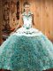 Classical Multi-color Sleeveless Sweep Train Embroidery Quinceanera Dress