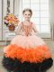 Floor Length Ball Gowns Sleeveless Multi-color Little Girl Pageant Gowns Lace Up