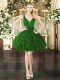 Luxurious Mini Length Ball Gowns Sleeveless Dark Green Prom Dresses Lace Up