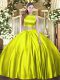 Adorable Floor Length Ball Gowns Sleeveless Olive Green 15 Quinceanera Dress Criss Cross