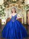 Royal Blue Lace Up Pageant Dress Wholesale Beading Sleeveless Floor Length