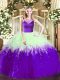 Ball Gowns Sweet 16 Dress Multi-color Scoop Tulle Sleeveless Floor Length Side Zipper