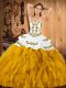 Glorious Sleeveless Lace Up Floor Length Embroidery and Ruffles Sweet 16 Dresses