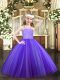 Lavender Sleeveless Beading and Lace Floor Length Pageant Dresses