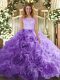 Lavender Quinceanera Dress Sweet 16 and Quinceanera with Lace Scoop Sleeveless Zipper