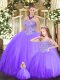 Chic Floor Length Ball Gowns Sleeveless Eggplant Purple Quinceanera Gown Lace Up