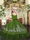 Exquisite Ball Gowns Pageant Dress Wholesale Olive Green Scoop Taffeta Sleeveless Floor Length Zipper