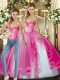 Baby Pink Sleeveless Floor Length Ruffles Lace Up 15 Quinceanera Dress