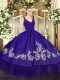 Sophisticated Purple Zipper Sweet 16 Dress Beading and Appliques Sleeveless Floor Length