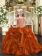 Sleeveless Beading and Embroidery and Ruffles Lace Up Little Girls Pageant Dress Wholesale