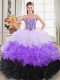 Sweet Multi-color Sleeveless Organza Lace Up Sweet 16 Dress for Sweet 16 and Quinceanera