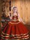 Ball Gowns Pageant Gowns For Girls Rust Red Straps Organza Sleeveless Floor Length Lace Up