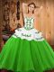 Spectacular Green Sleeveless Embroidery Floor Length Quinceanera Gown