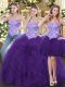 Simple Floor Length Purple Quince Ball Gowns Sweetheart Sleeveless Lace Up