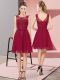 Customized Wine Red Damas Dress Prom and Party and Wedding Party with Appliques Scoop Sleeveless Zipper