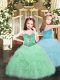 Ball Gowns Little Girl Pageant Dress Apple Green Spaghetti Straps Organza Sleeveless Floor Length Lace Up
