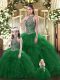 Cute Sleeveless Lace Up Floor Length Beading and Ruffles Quinceanera Gown