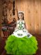 Lace Up Straps Embroidery and Ruffles Little Girls Pageant Dress Organza Sleeveless