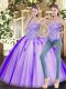 Beading Quinceanera Dress Lavender Lace Up Sleeveless Floor Length