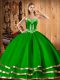Enchanting Organza Sweetheart Sleeveless Lace Up Embroidery 15 Quinceanera Dress in Dark Green