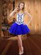 Amazing Organza Sleeveless Mini Length Prom Party Dress and Embroidery