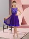Super Purple Prom Dresses Prom and Party with Appliques Scoop Sleeveless Backless