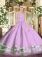 Sweet Straps Sleeveless Tulle Quinceanera Gowns Ruffled Layers Zipper
