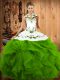 Beauteous Quinceanera Dress Military Ball and Sweet 16 and Quinceanera with Embroidery and Ruffles Halter Top Sleeveless Lace Up