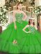 Modern Green Sleeveless Beading Floor Length Ball Gown Prom Dress