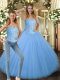 Baby Blue Sweetheart Lace Up Beading Quinceanera Gowns Sleeveless