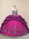High Class Purple Quinceanera Gown Taffeta and Tulle Brush Train Sleeveless Beading and Pick Ups