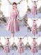 Off The Shoulder Sleeveless Quinceanera Court Dresses Knee Length Belt Pink Tulle