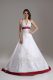 Glamorous White Wedding Dress Satin Brush Train Sleeveless Beading and Embroidery