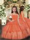 Eye-catching Orange Red Sleeveless Floor Length Ruffled Layers Lace Up Little Girl Pageant Gowns