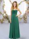 Discount Empire Bridesmaid Dress Dark Green Sweetheart Chiffon Sleeveless Floor Length Lace Up