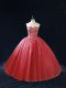 Red Sleeveless Beading Quinceanera Gowns