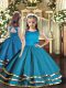 Charming Scoop Sleeveless Little Girls Pageant Dress Wholesale Floor Length Ruffled Layers Teal Organza
