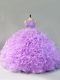 Modern Sleeveless Floor Length Beading and Ruffles Zipper Quinceanera Gowns with Lavender