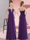 Custom Made Chiffon Spaghetti Straps Sleeveless Zipper Beading Prom Evening Gown in Purple