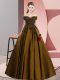 Brown Sleeveless Floor Length Lace Zipper Quince Ball Gowns