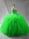 Top Selling Beading and Ruffles Sweet 16 Dresses Lace Up Sleeveless Floor Length