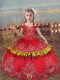 Great Floor Length Ball Gowns Sleeveless Red Little Girls Pageant Gowns Lace Up