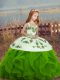 Attractive Green Spaghetti Straps Neckline Embroidery and Ruffles Custom Made Pageant Dress Sleeveless Lace Up
